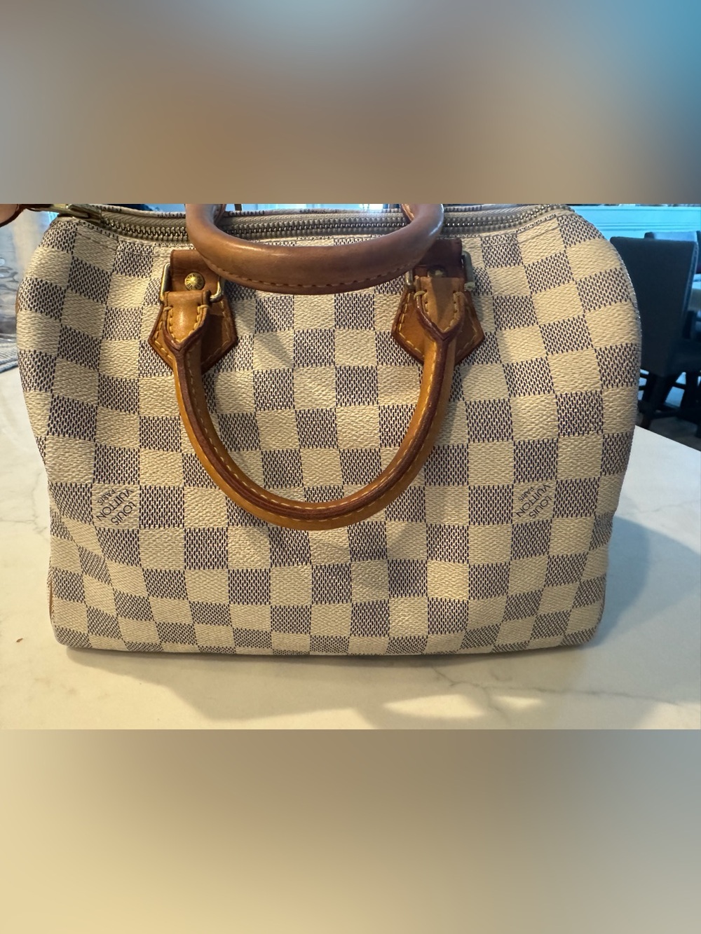Authentic Louis Vuitton Azur Speedy 25 - Picture 4 of 16